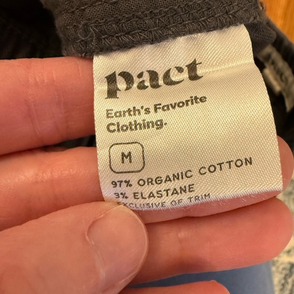 Pact Shorts Organic Cotton Gray Size Medium Pull On - Picture 6 of 9